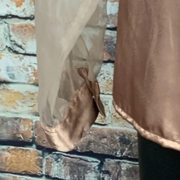 Laura & Jayne Petite gold sheer blouse Size 12 - Picture 3 of 7